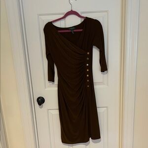Lauren by Ralph Lauren Chocolate Brown Long Sleeve Dress